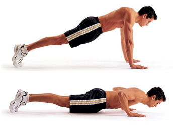 oefening rompstabiliteit en kracht armen push-ups 